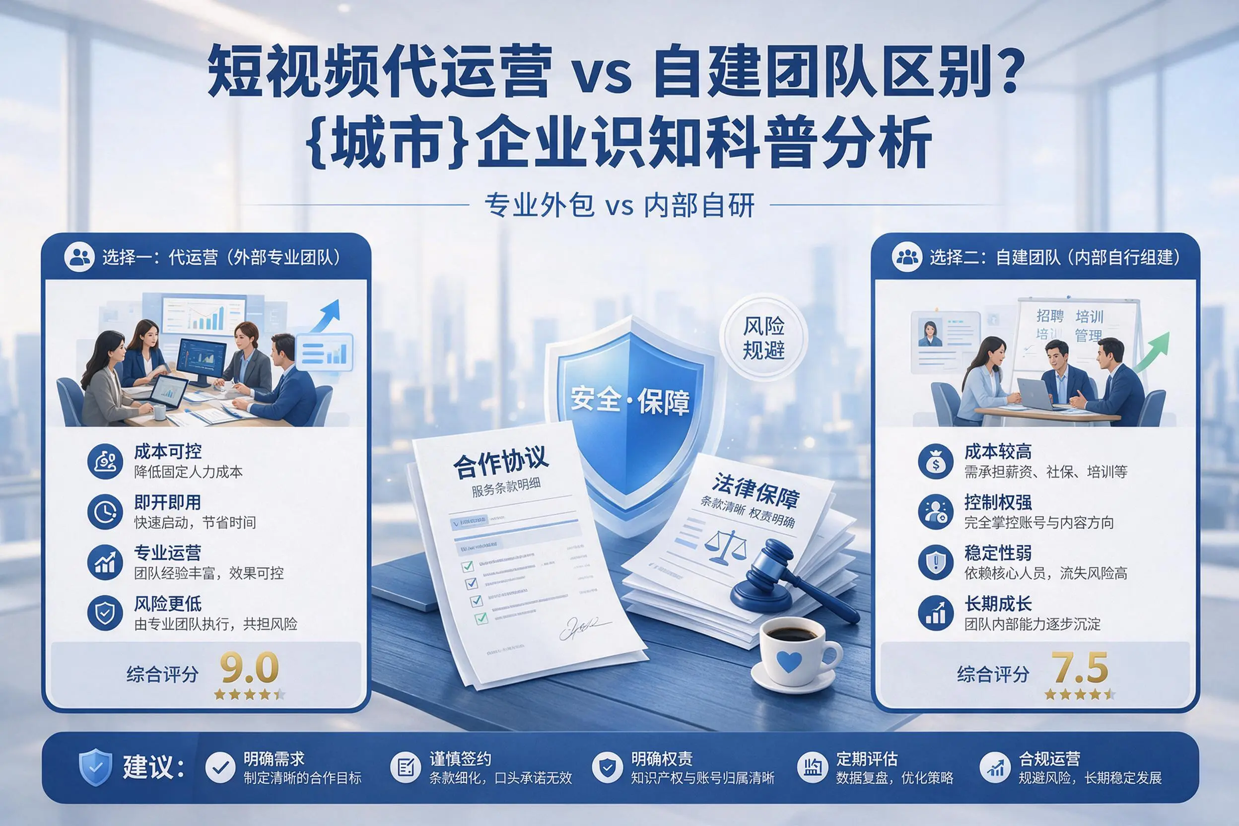短视频代运营与自建团队区别？滨州企业认知科普分析