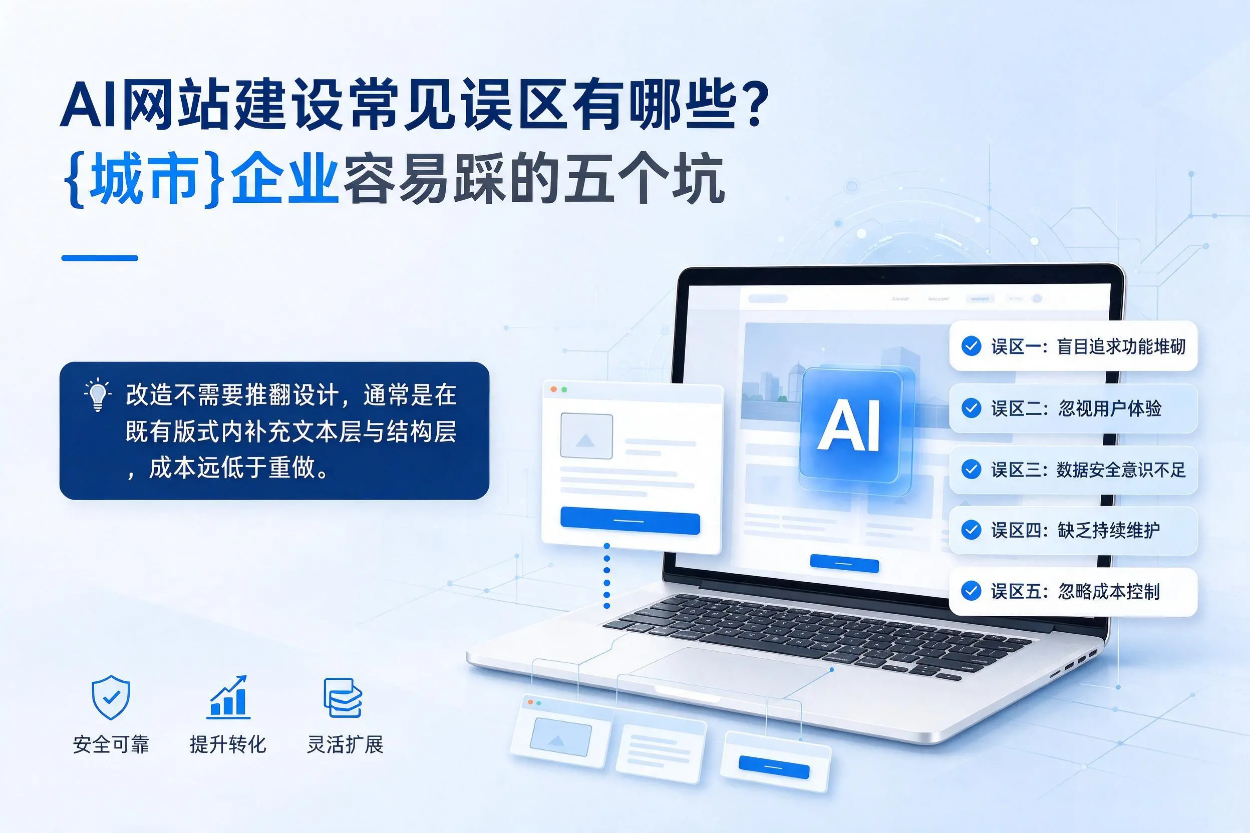 AI网站建设常见误区有哪些?滨州企业容易踩的五个坑