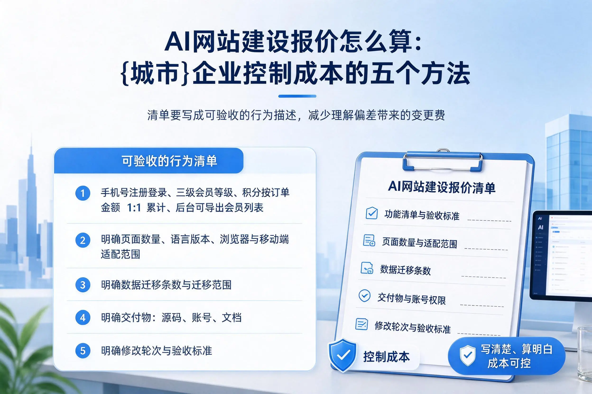 AI网站建设报价怎么算：滨州企业控制成本的五个方法